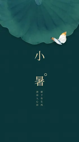 小暑单图中式地产海报