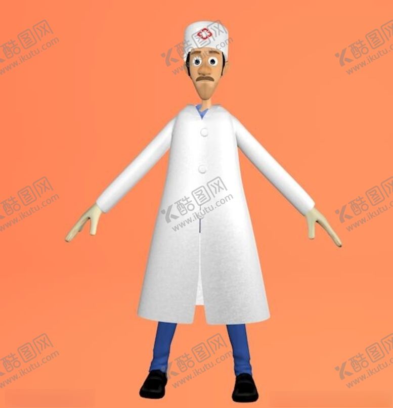 编号：44976209091616298503【酷图网】源文件下载-卡通医生三维模型