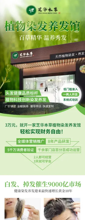 植物染发养发馆招商加盟落地页