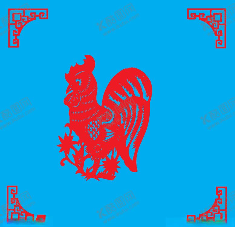 编号：34642810050140523235【酷图网】源文件下载-鸡剪纸
