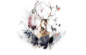水彩绘画梦幻图案