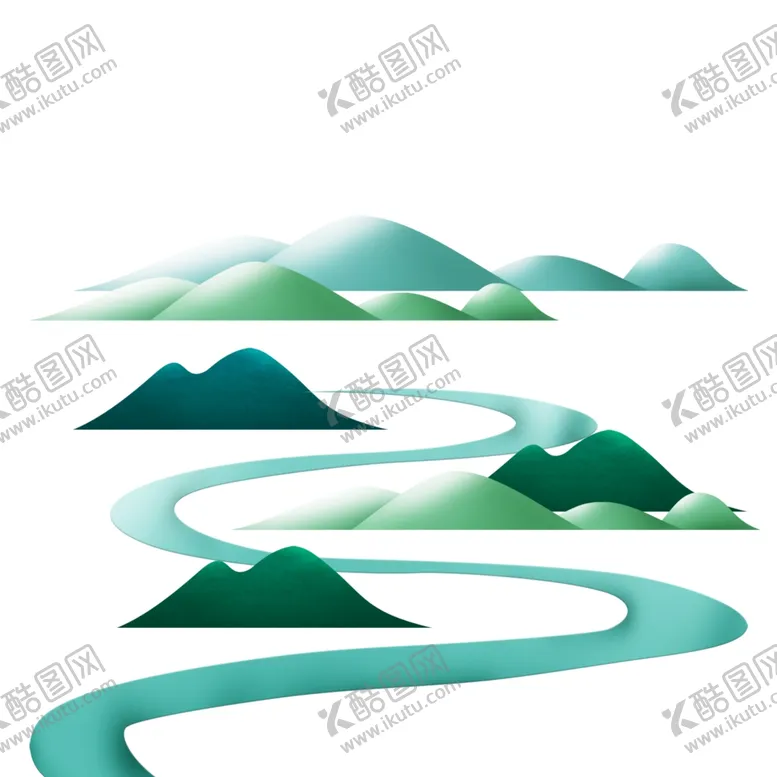 编号：54690904170250569615【酷图网】源文件下载-卡通装饰山脉元素