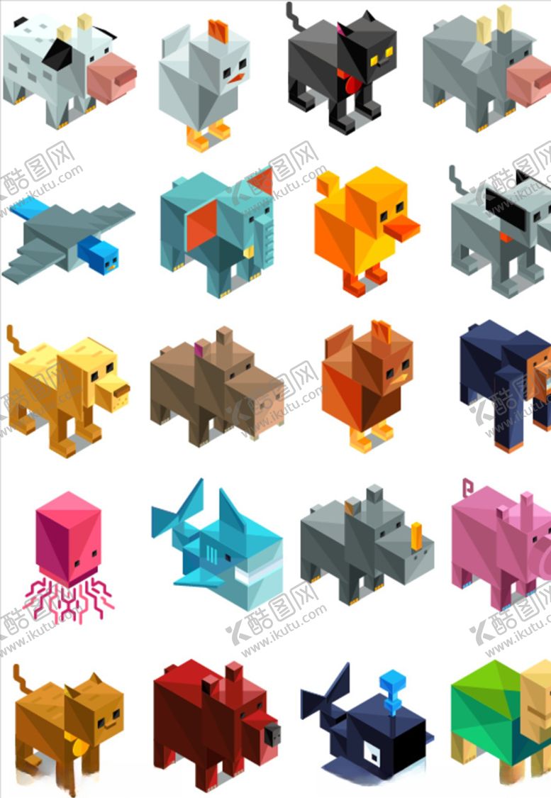 编号：66249710200614572937【酷图网】源文件下载-卡通动物积木