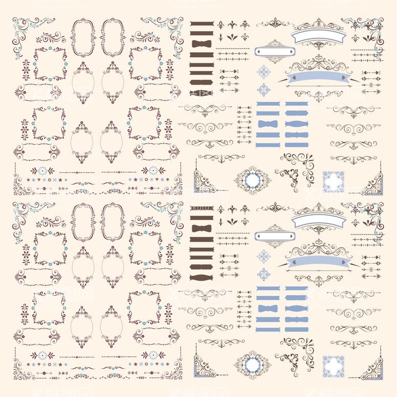编号：56218709220153491298【酷图网】源文件下载-欧式矢量花纹花边边框图片