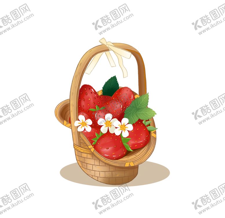 编号：46528010081157476839【酷图网】源文件下载-一篮子草莓插画手绘草莓 