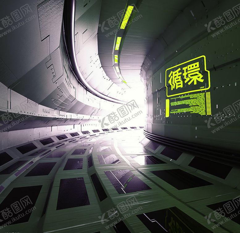 编号：40293205020555408460【酷图网】源文件下载-C4D模型汽车车库过道