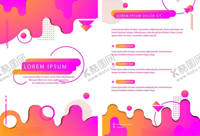 编号：92073011012323462710【酷图网】源文件下载-多彩流体风格网页设计模板