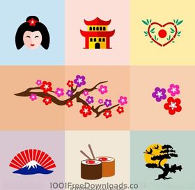 日本4月节日元素插画