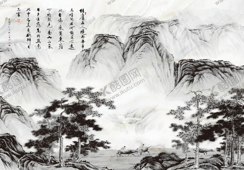 编号：97860204110641224762【酷图网】源文件下载-中式水墨山水画