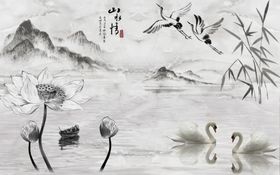 山水画背景墙