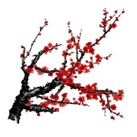 梅花素材山水画中国风腊背景