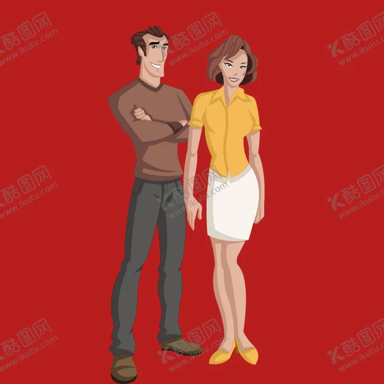 编号：33604102202338585564【酷图网】源文件下载-手绘情侣恋人