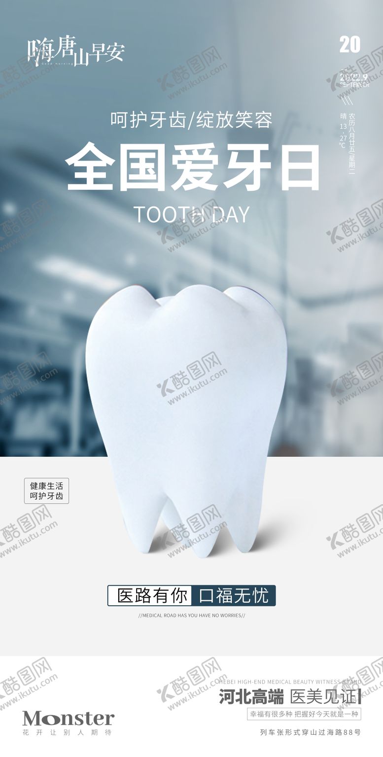 编号：32057109182109368981【酷图网】源文件下载-医美全国爱牙日简约海报