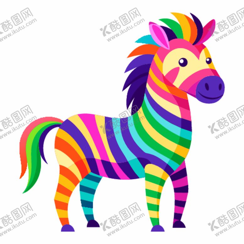 编号：65519112222157342825【酷图网】源文件下载-简洁的彩色节日素材斑马