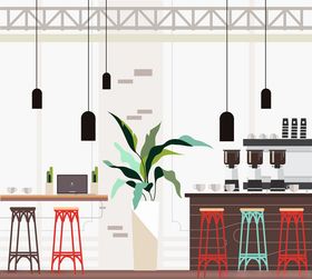 时尚咖啡馆内部设计