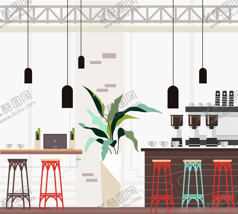 编号：92514010282039005545【酷图网】源文件下载-时尚咖啡馆内部设计