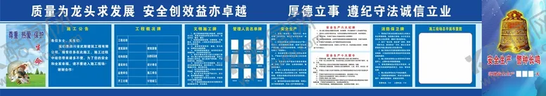 编号：78646002051117585694【酷图网】源文件下载-工地围墙五牌一图安全告示
