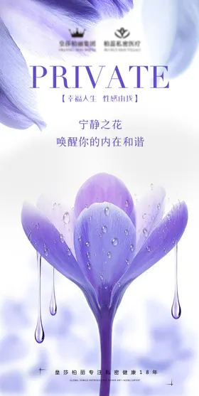 私密海报医美花简约