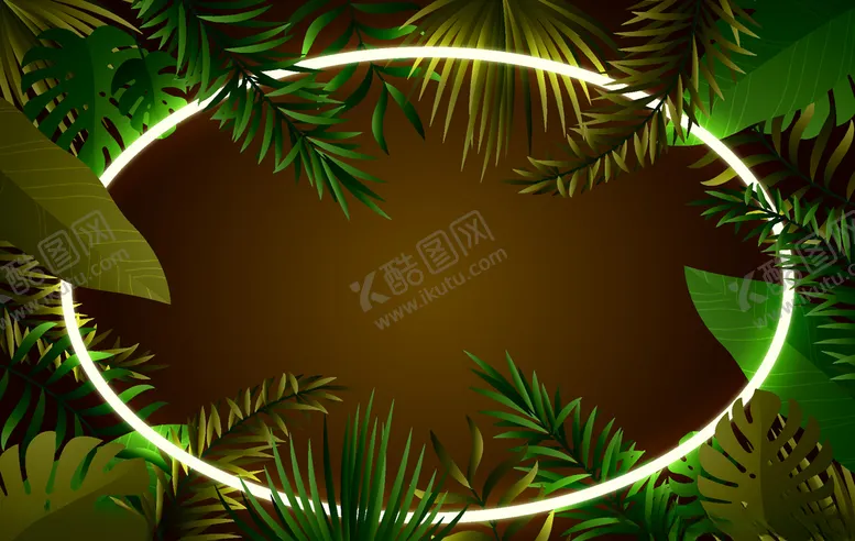 编号：23615409190302242035【酷图网】源文件下载-炫彩树叶背景