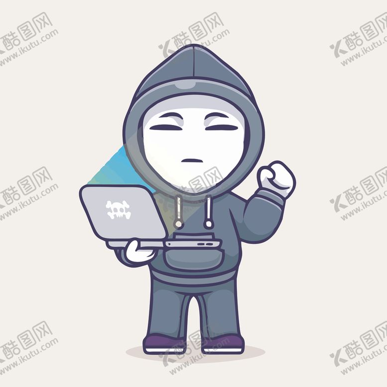 编号：41975102022318166126【酷图网】源文件下载-可爱假面高科技黑客矢量卡通插画