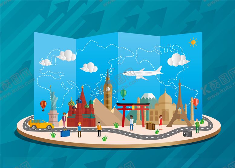 编号：36810409302202368675【酷图网】源文件下载-创意卡通旅游