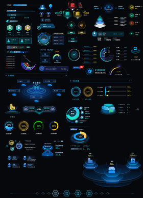 数据可视化组件智慧数据UI设计