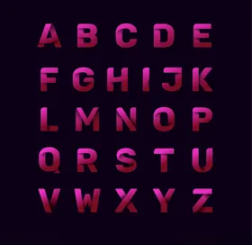 英文字母数字酷炫立体手绘