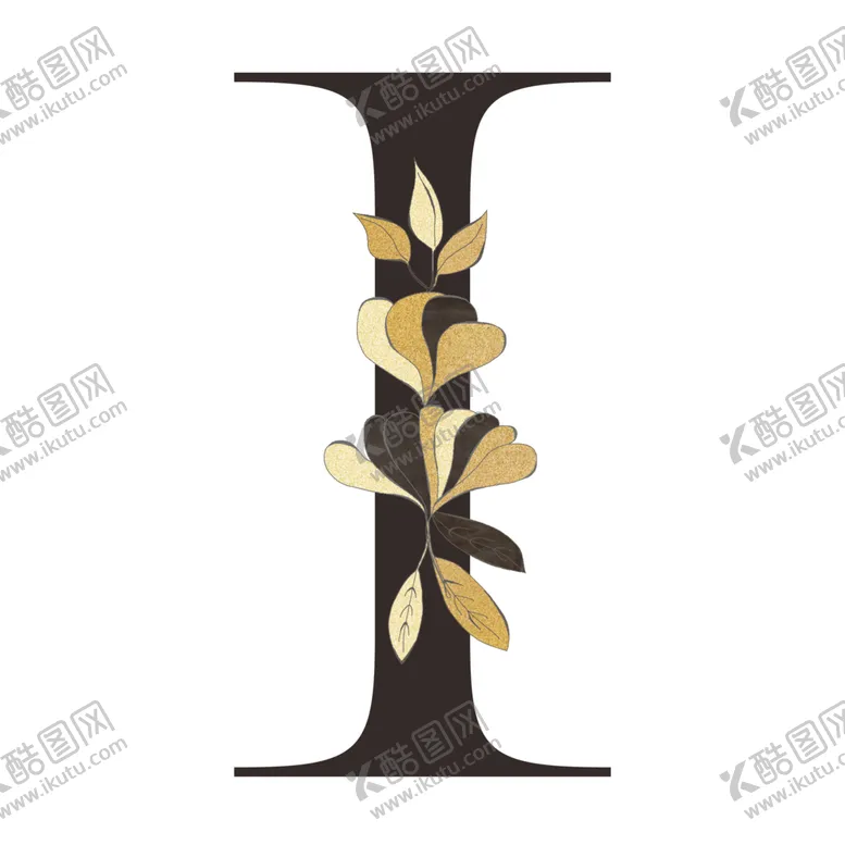 编号：38165409090059203165【酷图网】源文件下载-手绘花叶字母