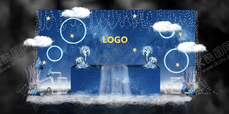 编号：53538209281416215759【酷图网】源文件下载-蓝色系婚礼设计背景