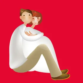 手绘情侣恋人