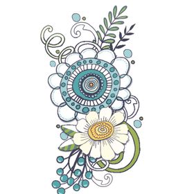 原创紫色小花朵植物手绘插画