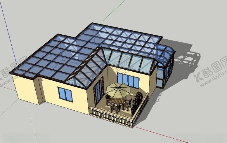 编号：15447209210345471466【酷图网】源文件下载-尖顶圆弧阳光房