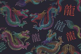 龙纹印花