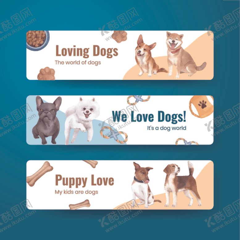 编号：31949504071339444663【酷图网】源文件下载-狗狗主题可爱横幅设计