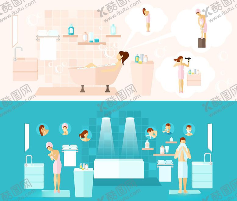 编号：60896510301231037816【酷图网】源文件下载-美容护肤与医疗场景插画