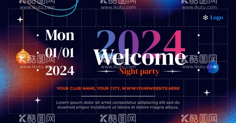 编号：44801411301834598890【酷图网】源文件下载-新年2024高级黑海报