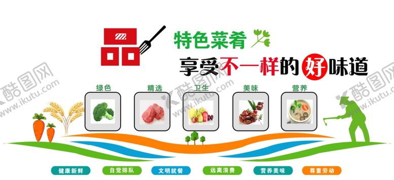 编号：96181606172002182133【酷图网】源文件下载-食堂文化墙