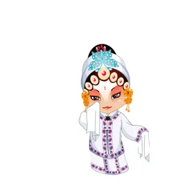 戏曲人物PNG戏曲元素京剧免扣材中国风插画末