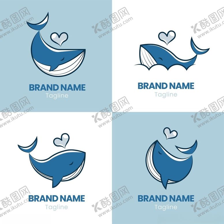 编号：66312411181522522612【酷图网】源文件下载-鲸鱼爱心品牌标志设计