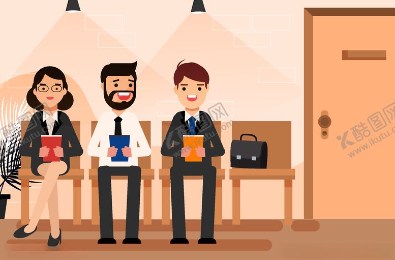 编号：38687309101948275576【酷图网】源文件下载-创意等待面试的人物