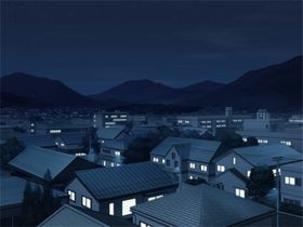 日系动漫背景建筑古风山海