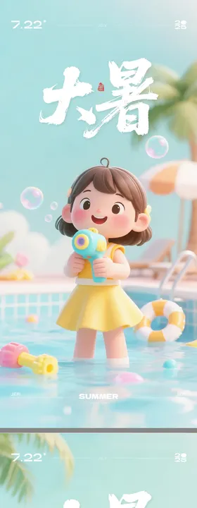 大暑C4D海报
