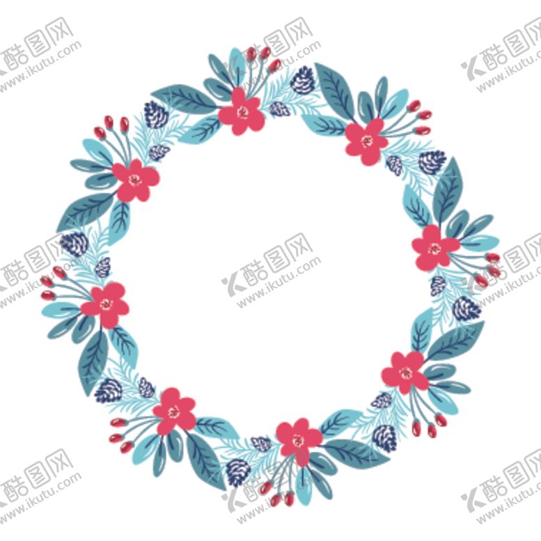 编号：53139111012221493951【酷图网】源文件下载-小清新圣诞节花圈