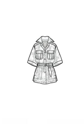 服装款式大衣V领图设计