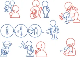 手绘社交互动元素集合