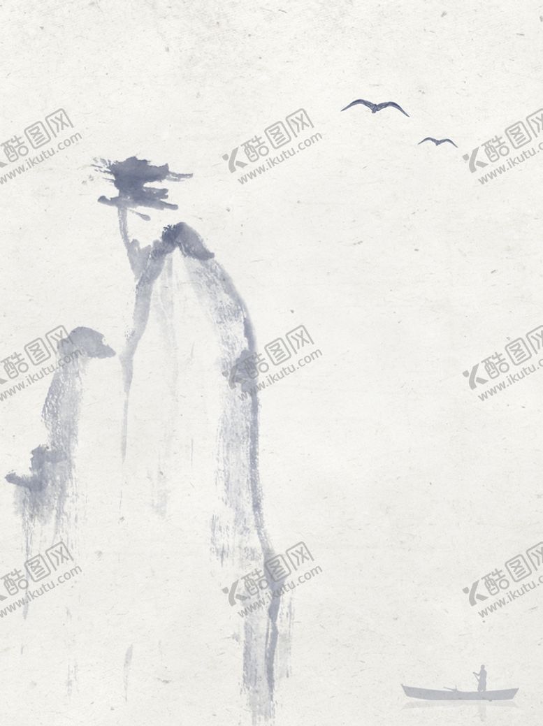 编号：89472609121759042706【酷图网】源文件下载-水墨背景黑白山水画山水画
