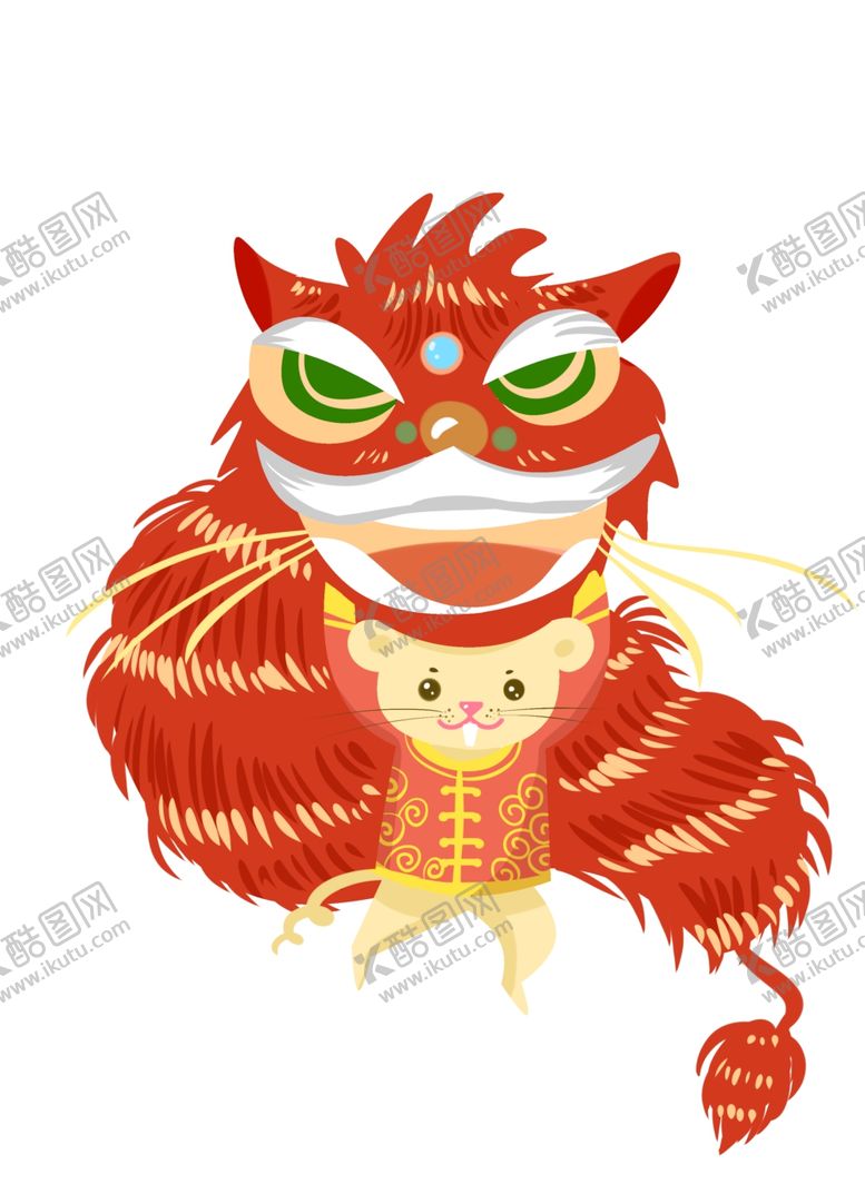编号：75663510182053486319【酷图网】源文件下载-老鼠舞狮