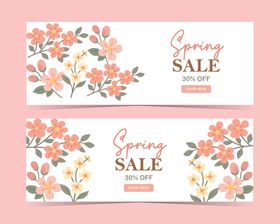 春季花卉促销横幅