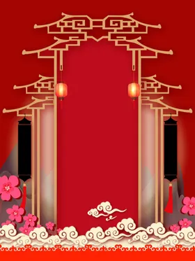 春节剪纸海报恭喜发财新年素材