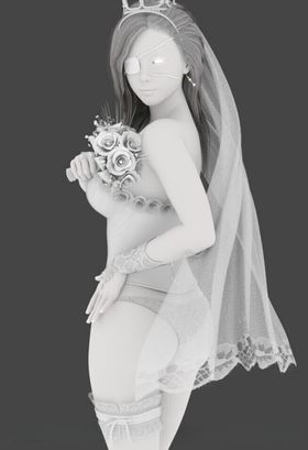 MAYA婚纱女孩带贴图